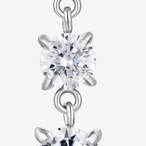 MONO ORECCHINO DONNA IN ACCIAIO CON ZIRCONI BIANCHI