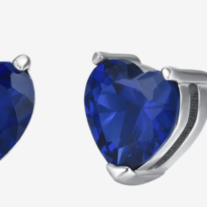 ORECCHINI DONNA IN ACCIAIO CON CUORI CRISTALLI BLU