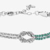 BRACCIALE DONNA IN ACCIAIO CON NODO E ZIRCONI VERDI