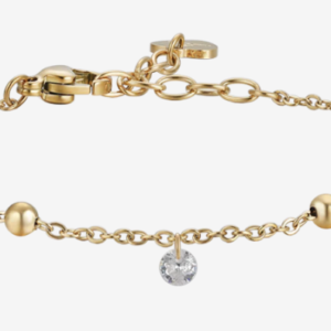 BRACCIALE DONNA IN ACCIAIO IP GOLD CON ZIRCONI BIANCHI