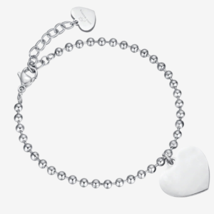 BRACCIALE DONNA PERSONALIZZATO IN ACCIAIO CON CUORI