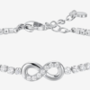 BRACCIALE TENNIS DONNA IN ACCIAIO CON INFINITO E PUNTI LUCE CON ZIRCONI BIANCHI
