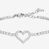 BRACCIALE TENNIS DONNA IN ACCIAIO CON CUORE E PUNTI LUCE DI ZIRCONE BIANCO