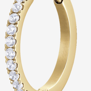 MONO ORECCHINO DONNA IN ACCIAIO IP GOLD CON ZIRCONI BIANCHI