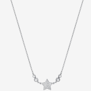 COLLANA DONNA IN ACCIAIO CON STELLA CON CRISTALLI BIANCHI