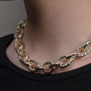 Collana maglia tonda diamantata