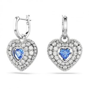 Orecchini pendenti Hyperbola Cuore, Blu, Placcato rodio