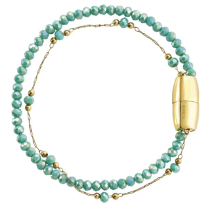 Magnetica System Emerald Bling Stainless Steel Bracelet with Crystals