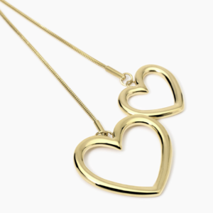 Collana con catena snake e cuori