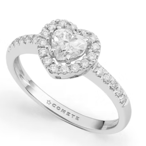 Anello a cuore in Oro 750 con Diamanti bianchi