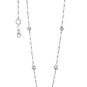 Girocollo in Oro 750 con Acquamarina a cuore e Diamanti