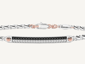Bracciale zancan in oro 18kt con diamanti bianchi e diamanti neri