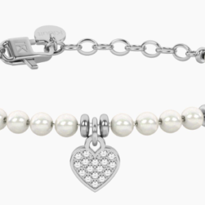 Bracciale perle con ciondolo cuore