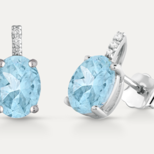 Orecchini donna Kioto in oro bianco e topazio