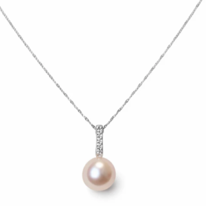 Collana oro bianco e perla