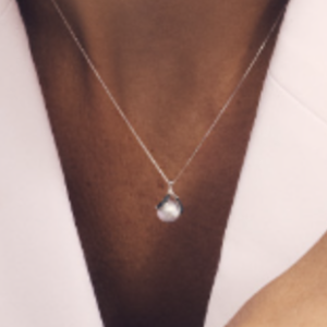 Collana in oro bianco 9KT e perla