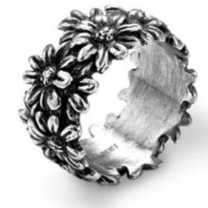 Anello Fascia Margherite in argento 925