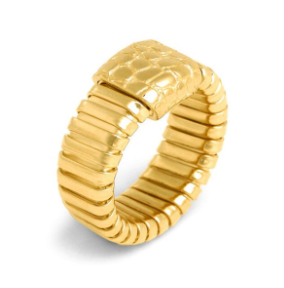 Anello Giovanni Raspini Tubogas Croco Dorato
