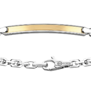 Bracciale catena Zancan in argento con targa oro da uomo