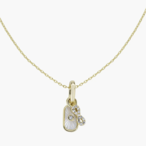 Collana in Ottone Placcato Oro 18k Charm Madreperla e Infinito