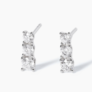 Orecchini a lobo con trilogy di zirconi