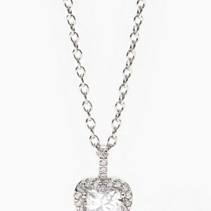 Girocollo in argento con ciondolo a cuore e zirconi