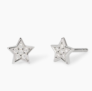 Orecchini a stella in argento con zirconi