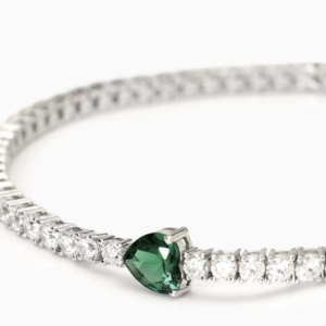 Bracciale tennis in argento placcato oro con zirconi