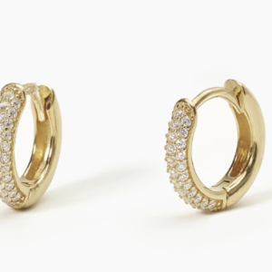 Orecchini a cerchietto in argento con zirconi