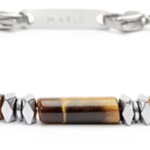 Bracciale elementi in pietra ed elementi in ematite catena marine