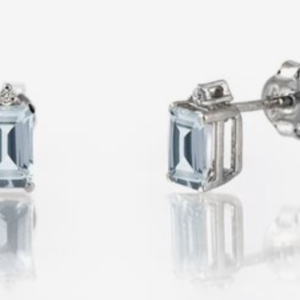 Orecchini Promesse Donna in Oro bianco Acquamarina