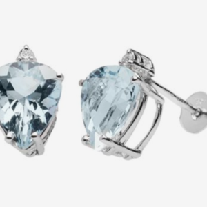 ORECCHINI ACQUAMARINA E DIAMANTI