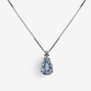 Collana Promesse Donna in Oro bianco Acquamarina
