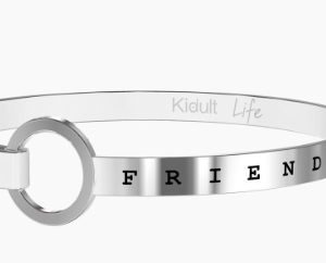 Bracciale rigido da donna per amici con ciondolo cuore
