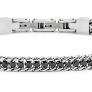 Bracciale tennis 2,5mm con catena grumetta