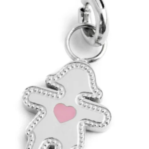 Charm bimba cuore smalto