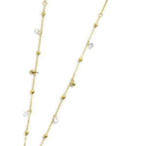 Collana cuore madreperla con sfere e zirconi