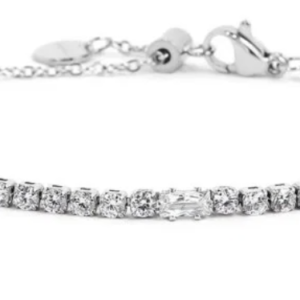 Bracciale tennis 2,5mm con zircone centrale
