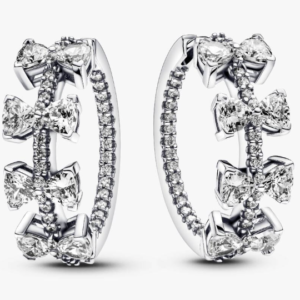 Orecchini Cerchi con Punto Luce e Pavè