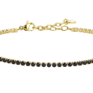 Bracciale Uomo In Acciaio Con Zirconi Neri