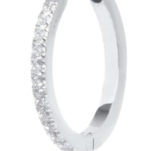 Orecchino pendente cerchi con zirconi bianchi