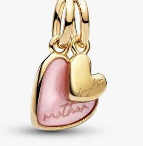 Charm Pendente Unione di Cuori Mamma e Figlia divisibile