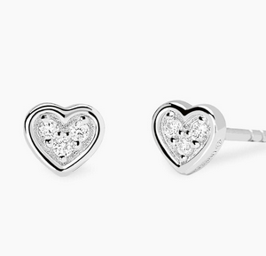 Orecchini cuore con diamanti lab-grown 0,015 carati