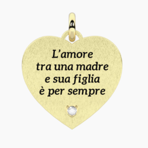Ciondolo dorato con scritta mamma e figlia